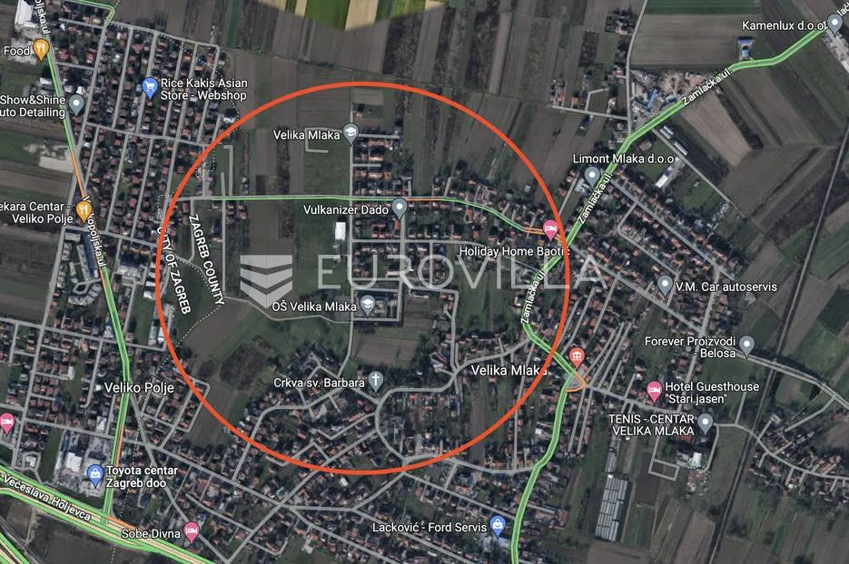 Velika Gorica, Velika Mlaka, građevinsko zemljište 2546 m2 unutar M zone
