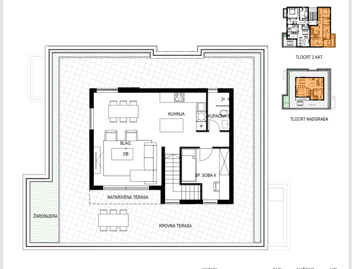 kaštel lukšić, četverosobni penthouse neto korisne površine od 112,08 m² s krovnom terasom - slika 24