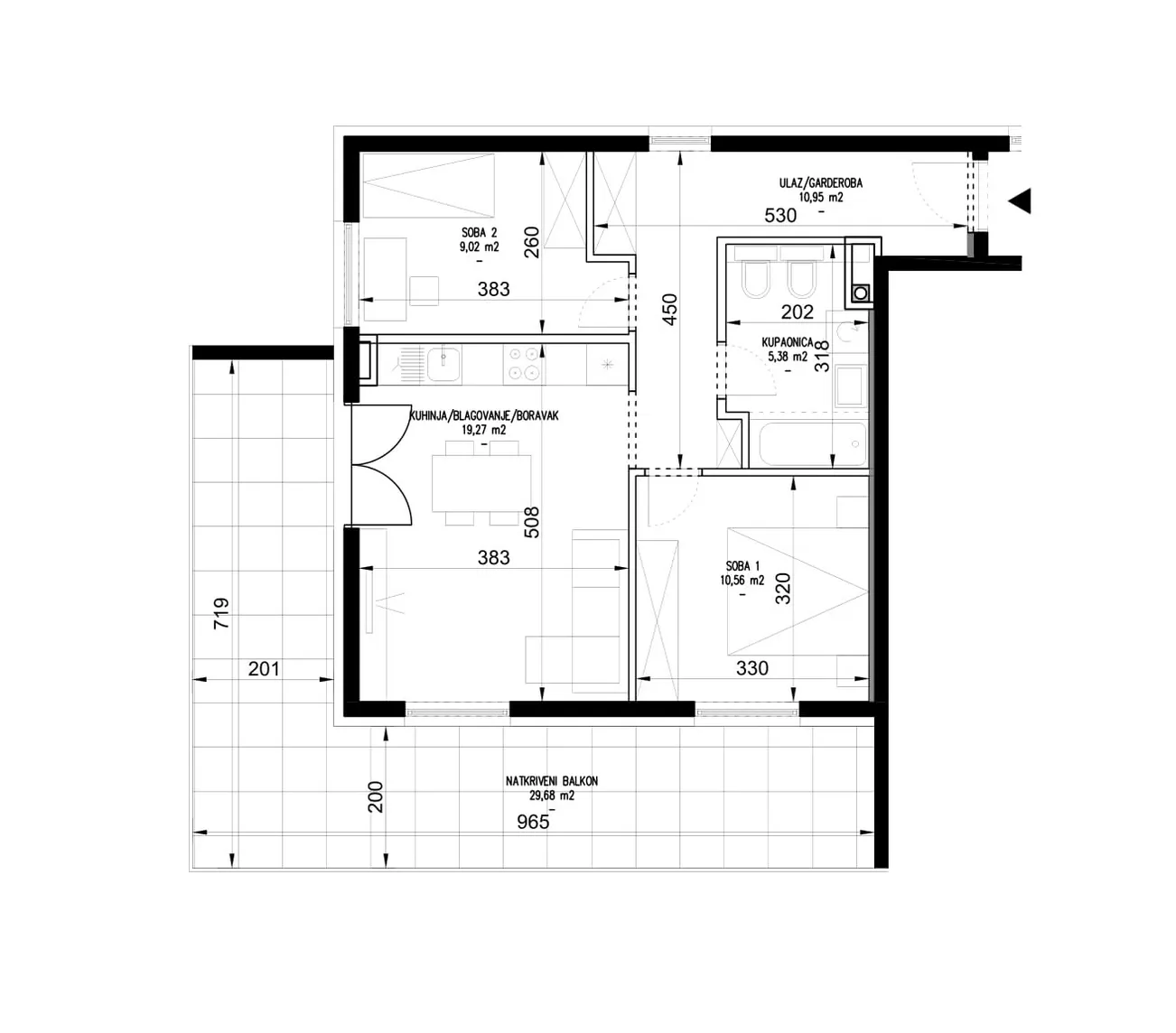 zagreb, siget, atraktivan trosoban stan + gpm, nkp 80 m2 novogradnja - slika 5