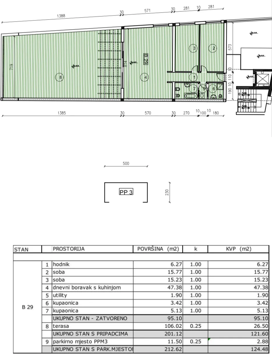istra, umag, opremljen penthouse, velika terasa, pogled na more - slika 6