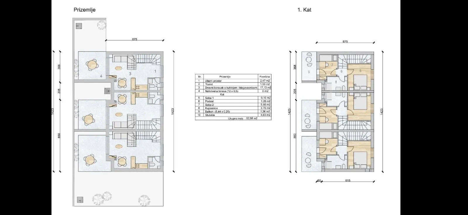 pag, mandre, dvoetažni dvosoban stan 200m od mora, 65,72 m² - slika 14