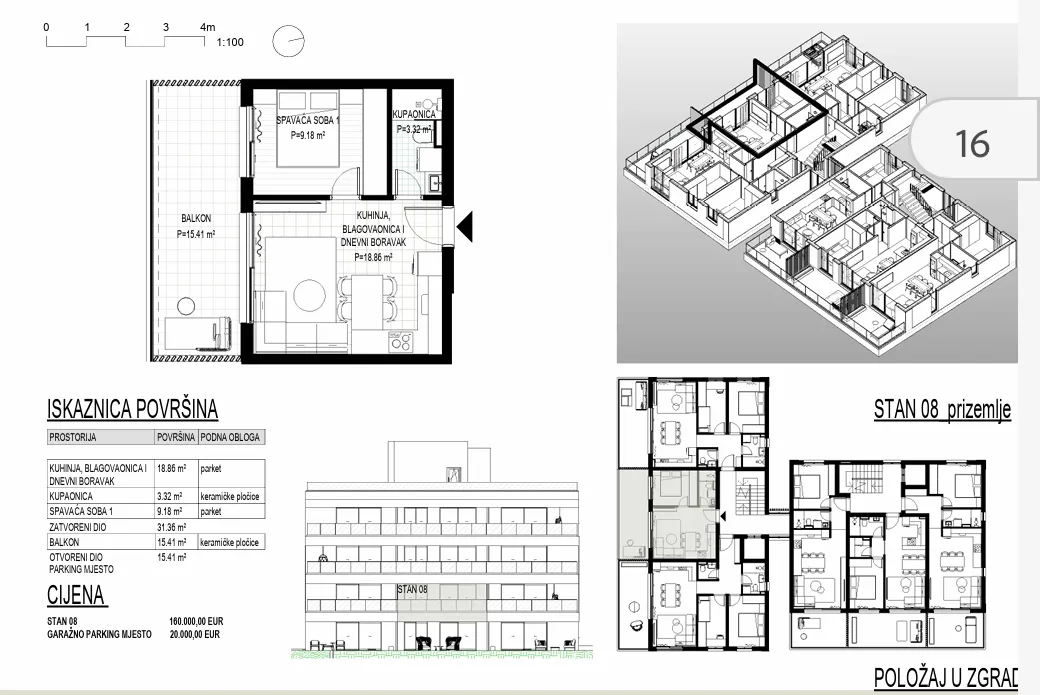 trogir, okrug gornji – apartman s8 na prvom katu neto korisne površine 39 m2 - slika 15