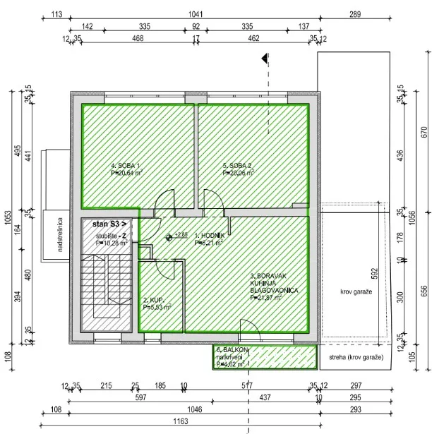 zagreb, pantovčak, vale vouka, trosoban stan 78 m² - slika 9