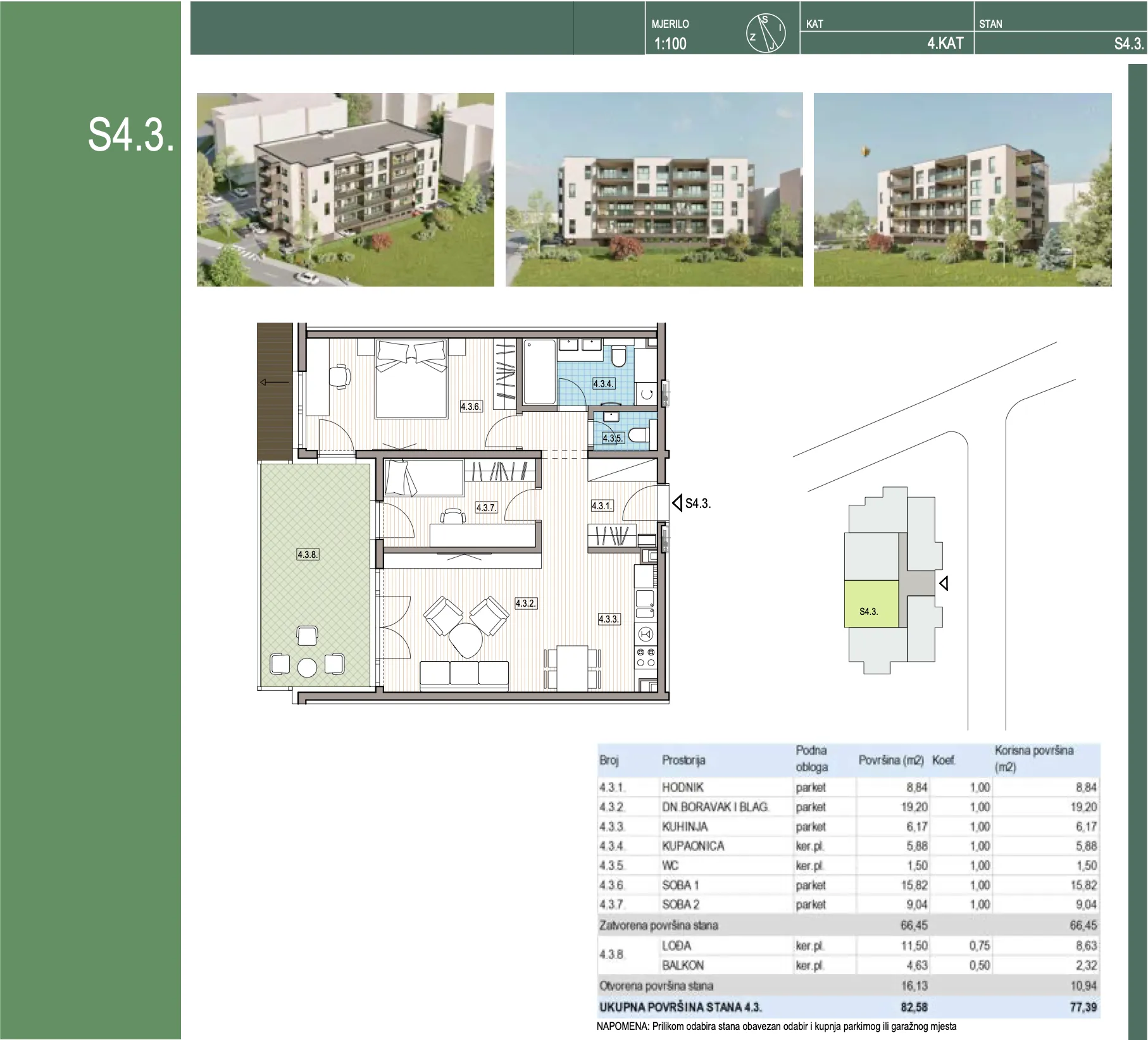 krapinske toplice, trosoban stan 77 m² na 4. katu novogradnja - slika 8