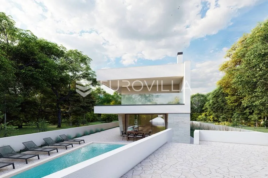zadar, rtina, građevinsko zemljište s pogledom na more i projektom - slika 3