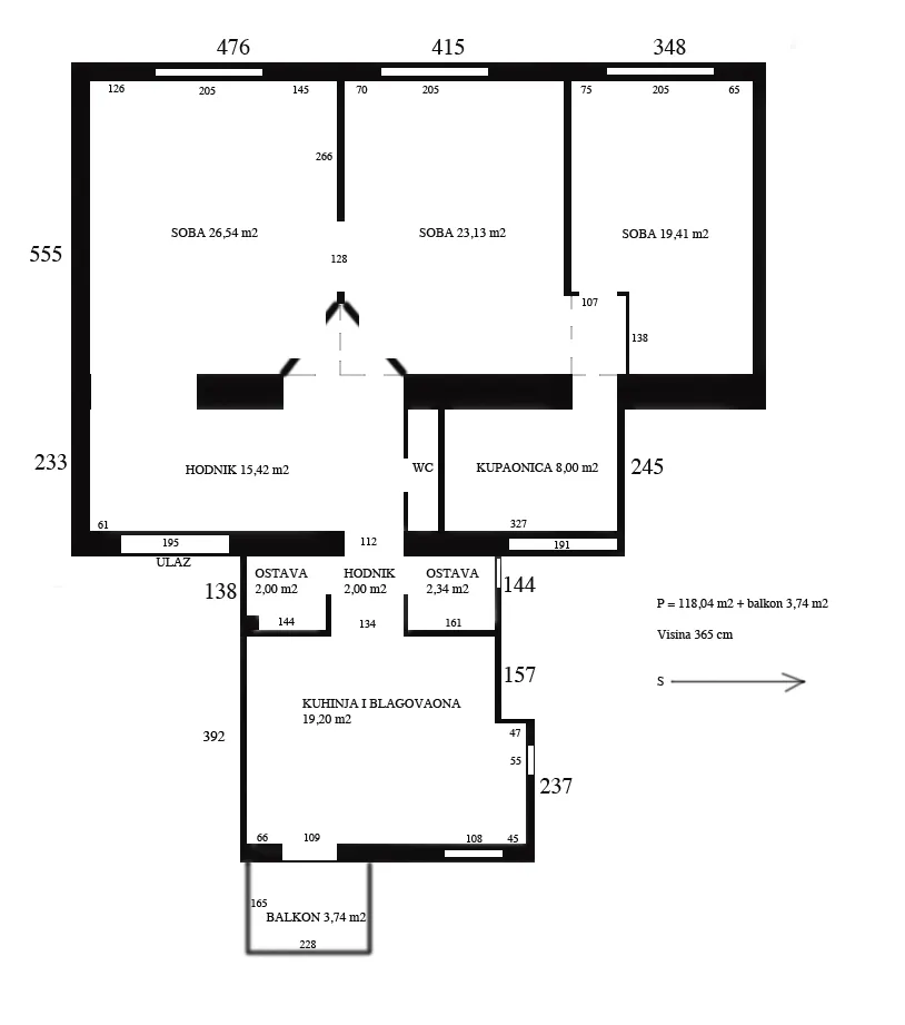 mažuranićev trg, stan 120 m² najam - slika 4