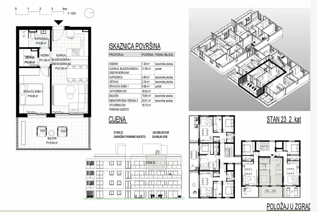 trogir, okrug gornji – apartman s23 na trećem katu neto korisne površine 56 m2 - slika 16