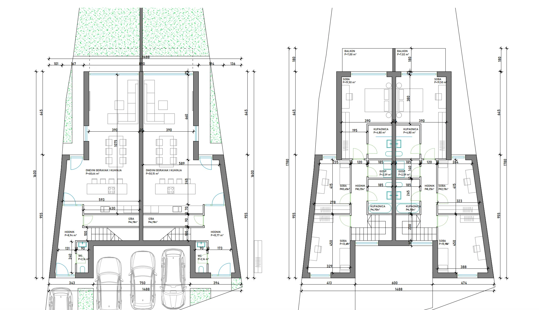 osijek, ulica jela, moderna kuća površine 170 m² s vrtom, balkonom i krovnom terasom *novogradnja* - slika 12