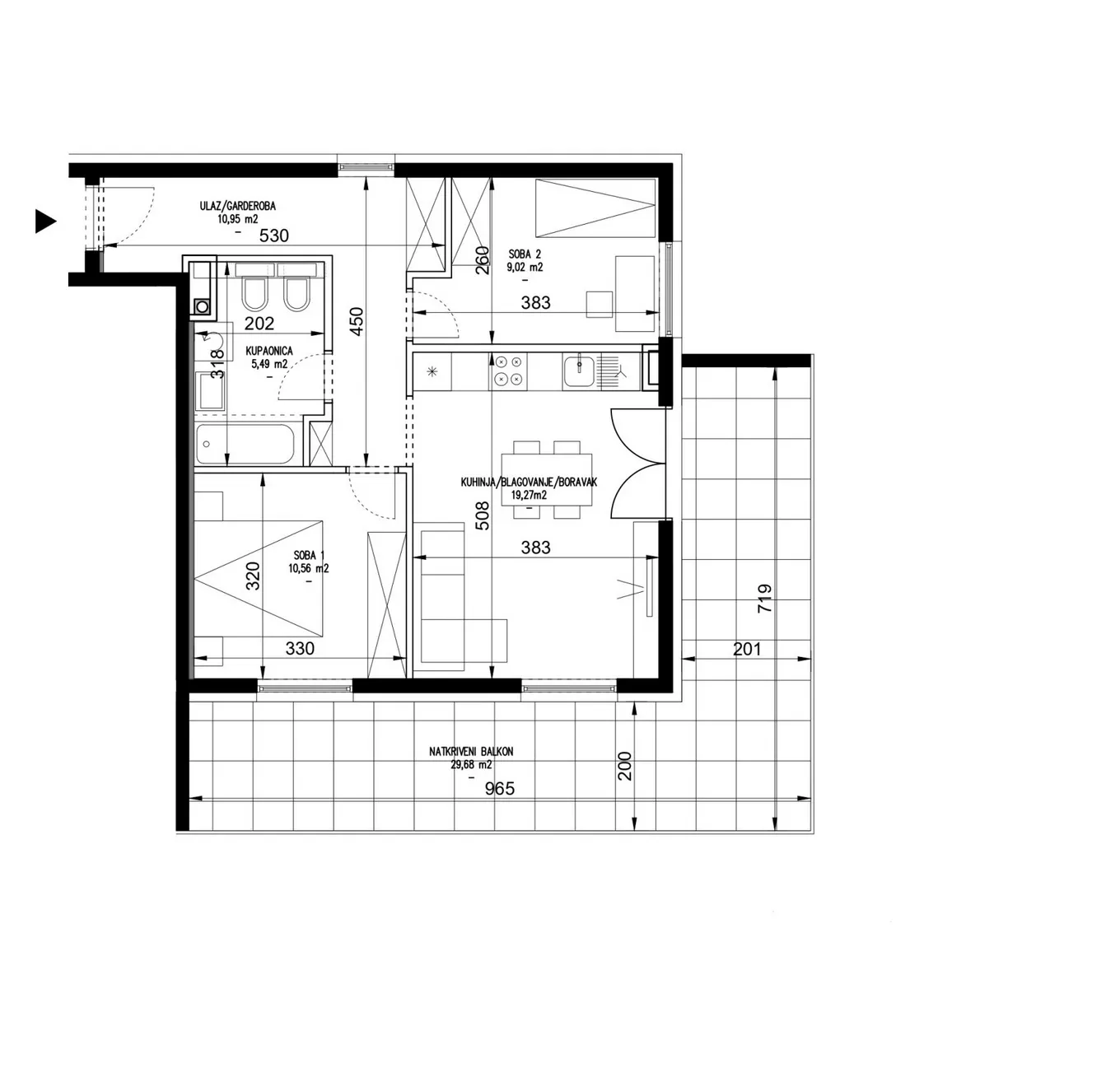 zagreb, siget, atraktivan trosoban stan + gpm, nkp 83 m2 novogradnja - slika 5
