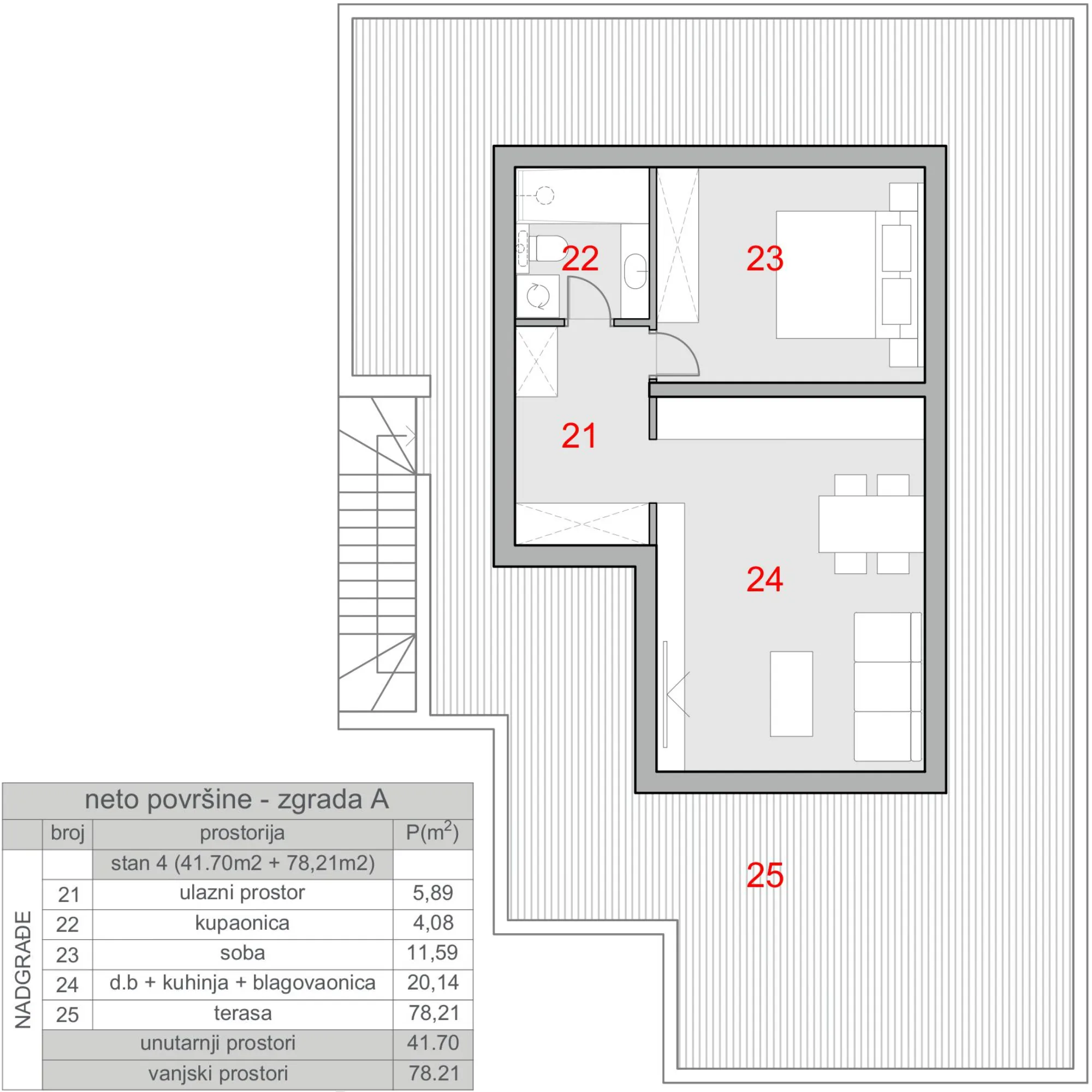 kaštel stari, jednosoban stan s terasom 78, 21 m² i predivnim pogledom - slika 11