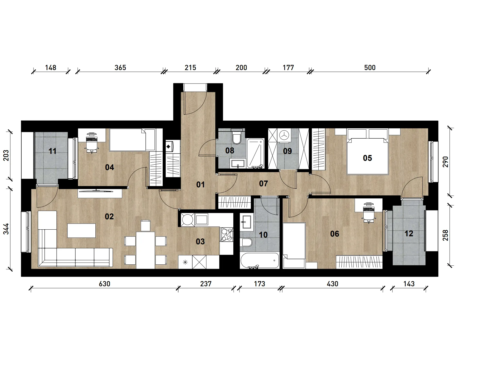 zagreb, črnomerec, vrhunska novogradnja, četverosoban apartman površine 94,48 m² - slika 6