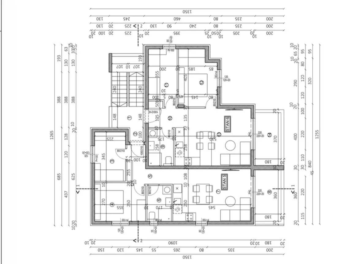 trogir, dvosoban stan na drugom katu neto korisne površine 53,10 m², s5 objekt a - slika 9
