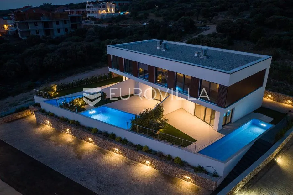 pag, mandre, luksuzno moderna vila 2, u nizu s bazenom i pogledom na more 130 m² - slika 24
