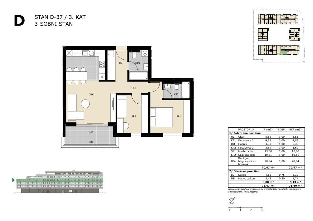 velika gorica, trosoban stan neto površine 75,60 m² novogradnja - slika 5