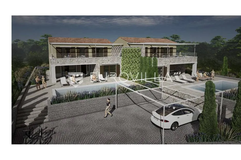 Istra, Marčana, dvojna kuća NKP 180 m2 u mirnom uređenom naselju