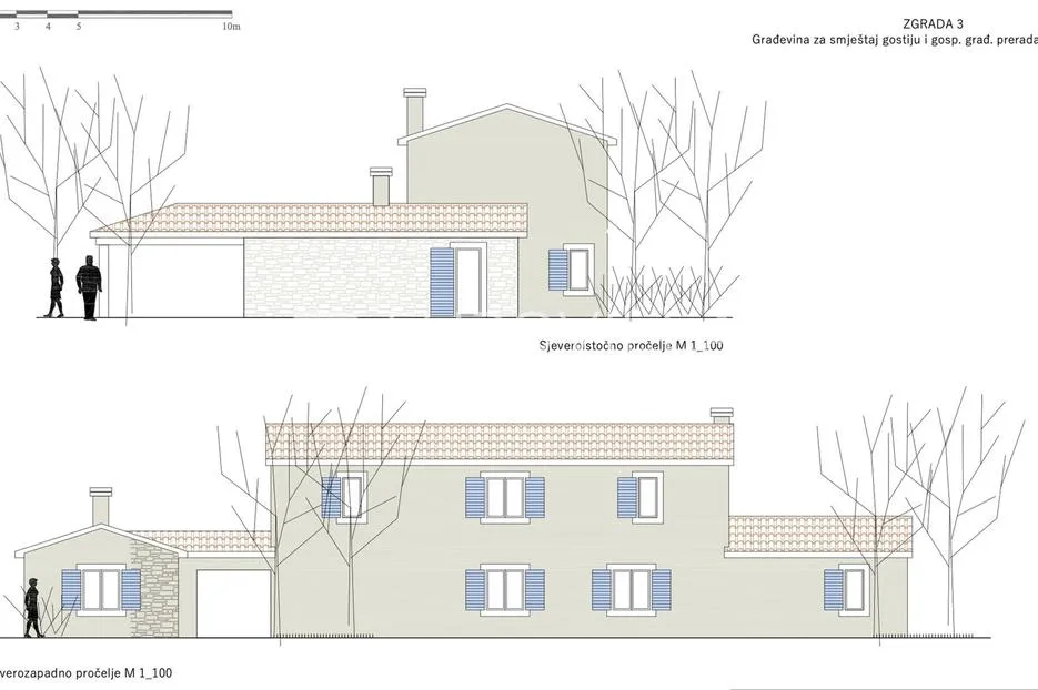 Istra, Kranjčići, građevinsko zemljište 10353m2 s projektom za gospodarsku građevinu - Svetvinčenat