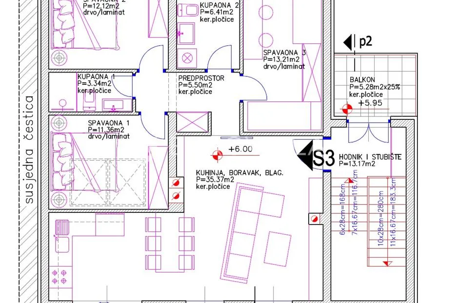 istra, pula, renoviran stan s tri spavaće sobe i parkingom, 90 m² - slika 7