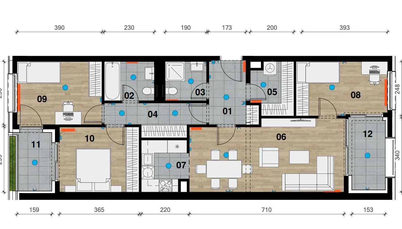zagreb, črnomerec, vrhunska novogradnja, četverosoban stan površine 93 m² - slika 11