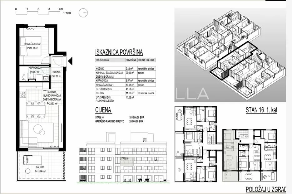 trogir, okrug gornji – apartman s16 na drugom katu neto korisne površine 46 m2 - slika 14