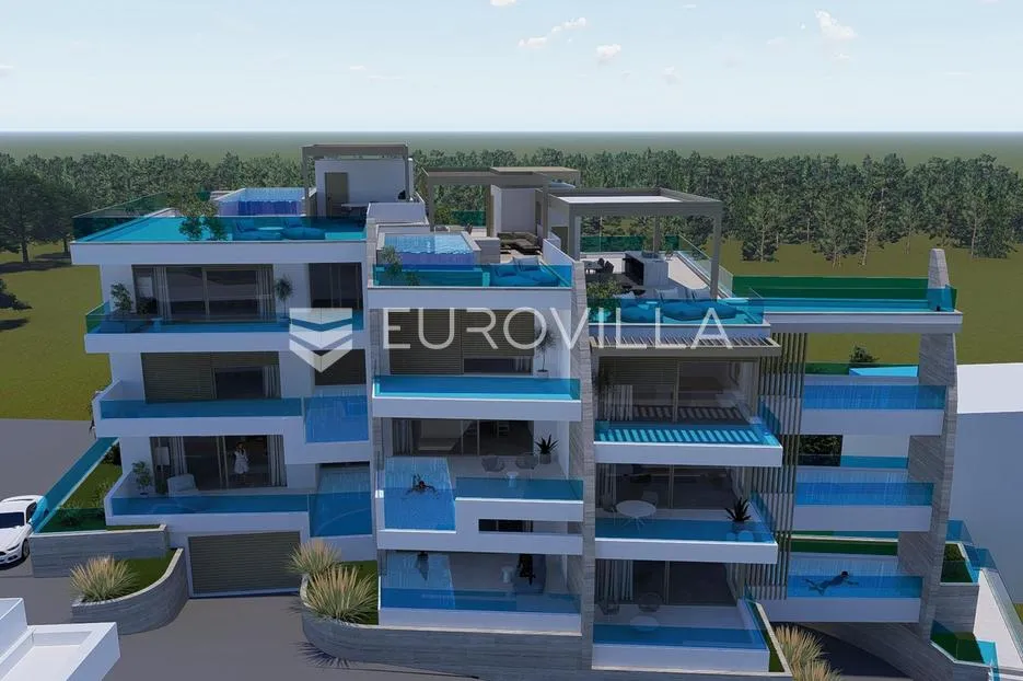 Grebaštica, luksuzan stan na 1. katu s bazenom i pogledom na more, drugi red do mora, 110,69 m² - Grebaštica, Šibenik