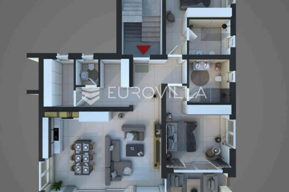 otok rab, barbat, moderan penthouse 107 m², krovna terasa - slika 24