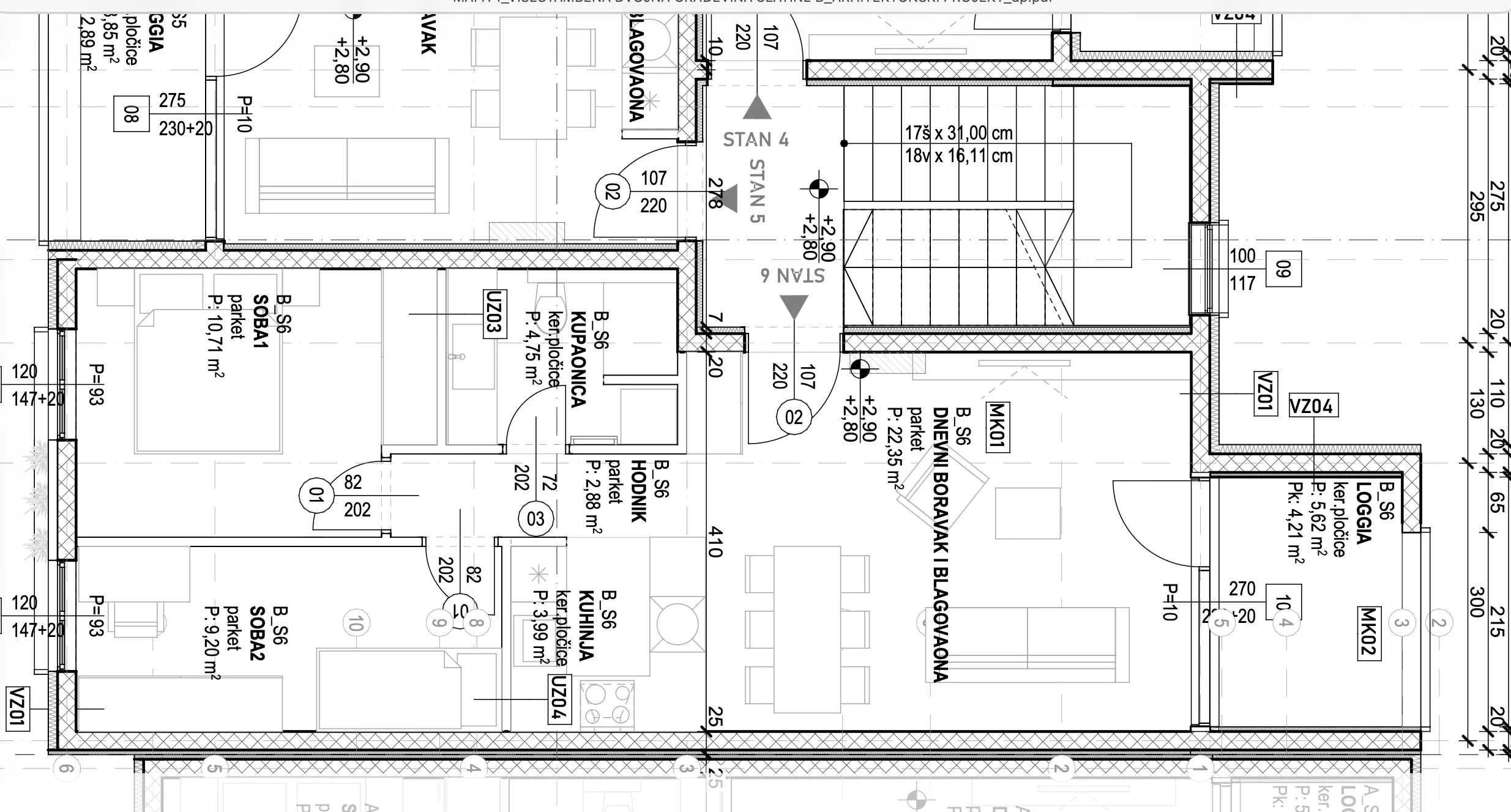 čiovo, slatine, stan 59,5 m² na 1. kat s pogledom na more i parking mjestom - slika 5