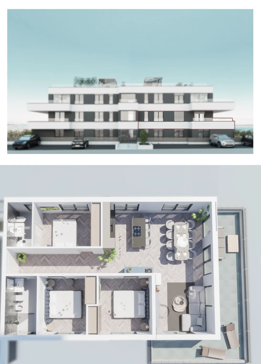 zadar, privlaka, trosoban stan na prvom katu s pogledom na more 110,22 m² - slika 14
