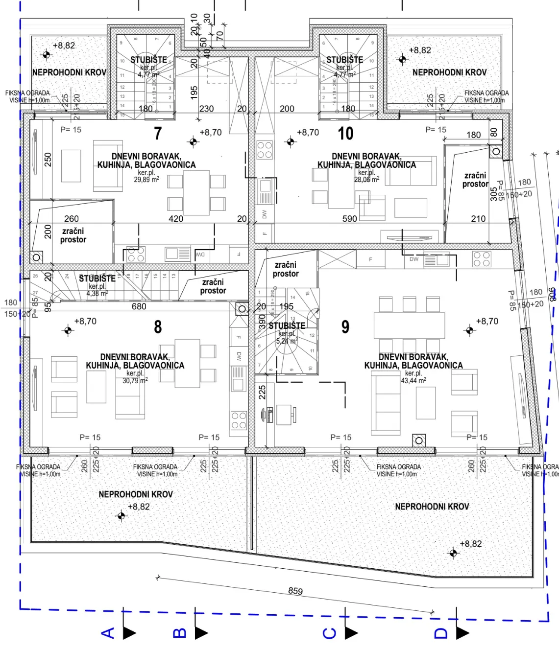 pag, povljana, dvoetažni stan s pogledom na more, 87,22 m² - slika 17