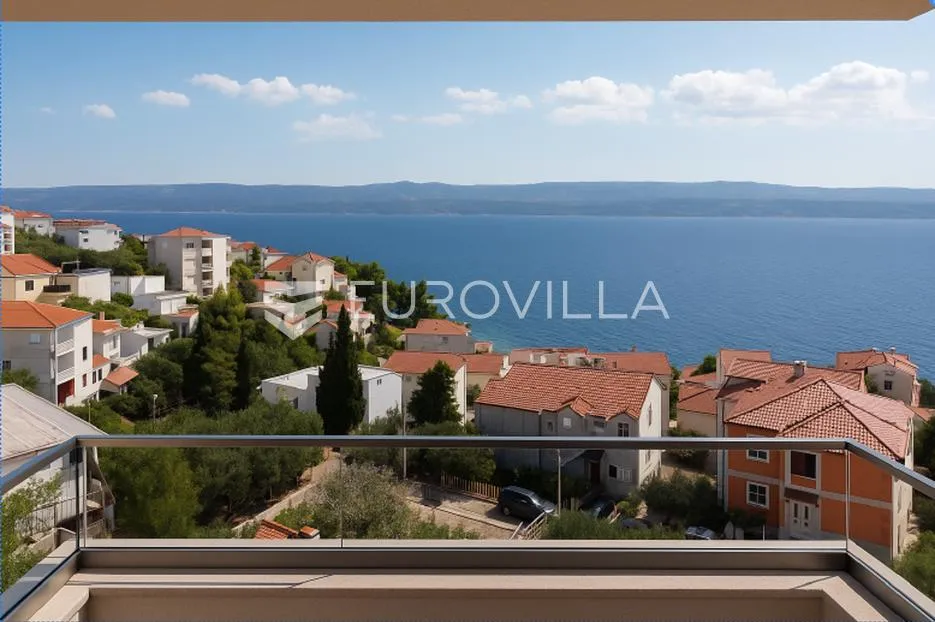 Omiška rivijera, jednosoban stan na trećem katu novogradnje s pogledom na more