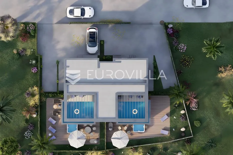medulin, opremljena villa s bazenom na drugom katu, pogled more - slika 3