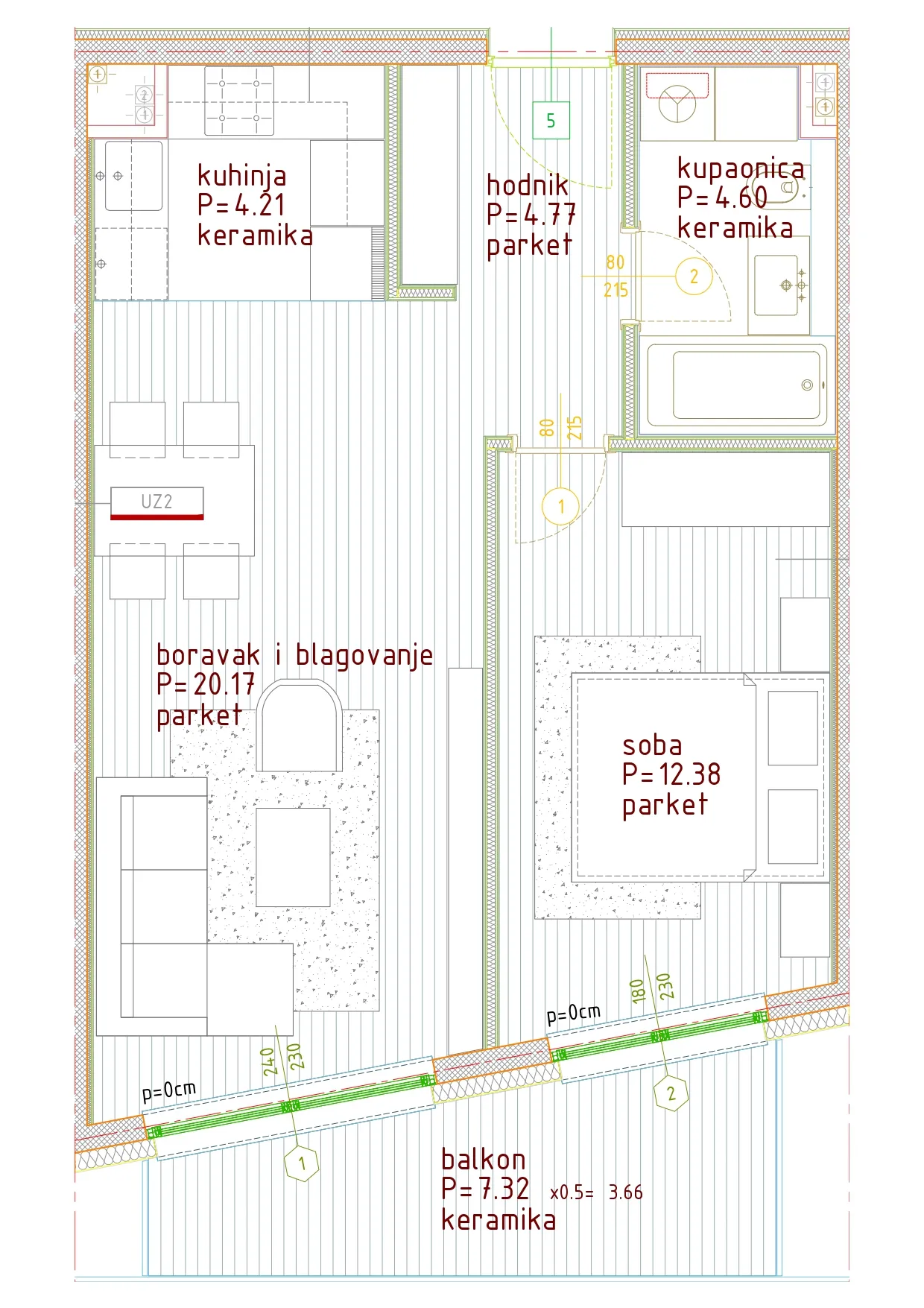 istra, poreč, jednosoban stan na 1. katu moderne novogradnje 58 m² - slika 17