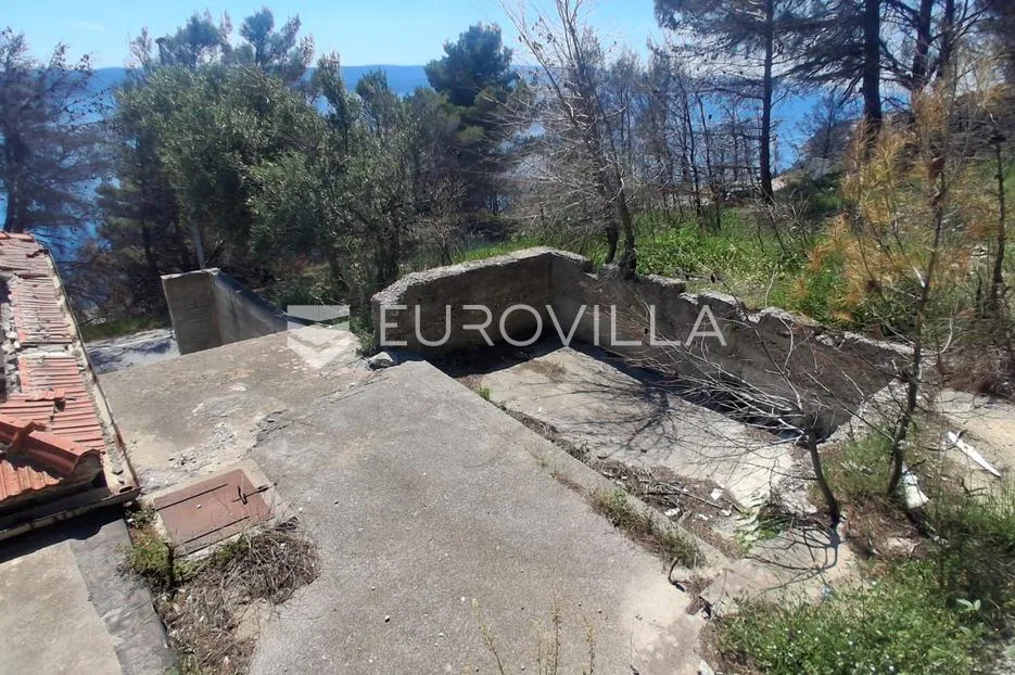 omiš, lokva rogoznica, prostrano zemljište s kućom za adaptaciju i panoramskim pogledom na more - slika 8