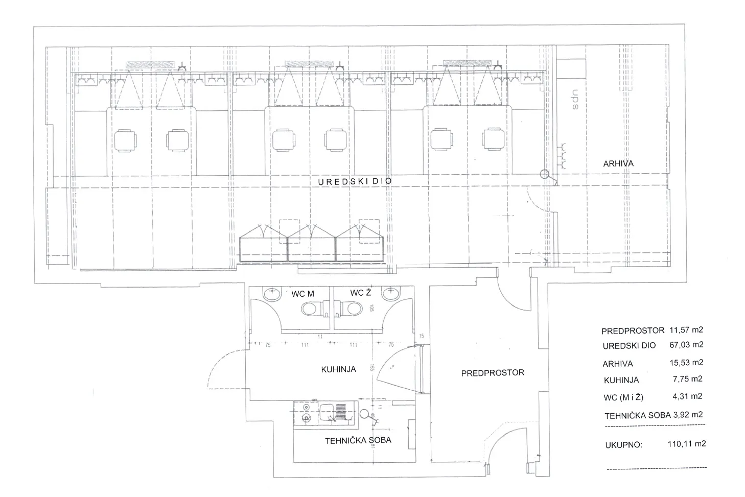 trg bana jelačića poslovni prostor 110m2 najam - slika 4