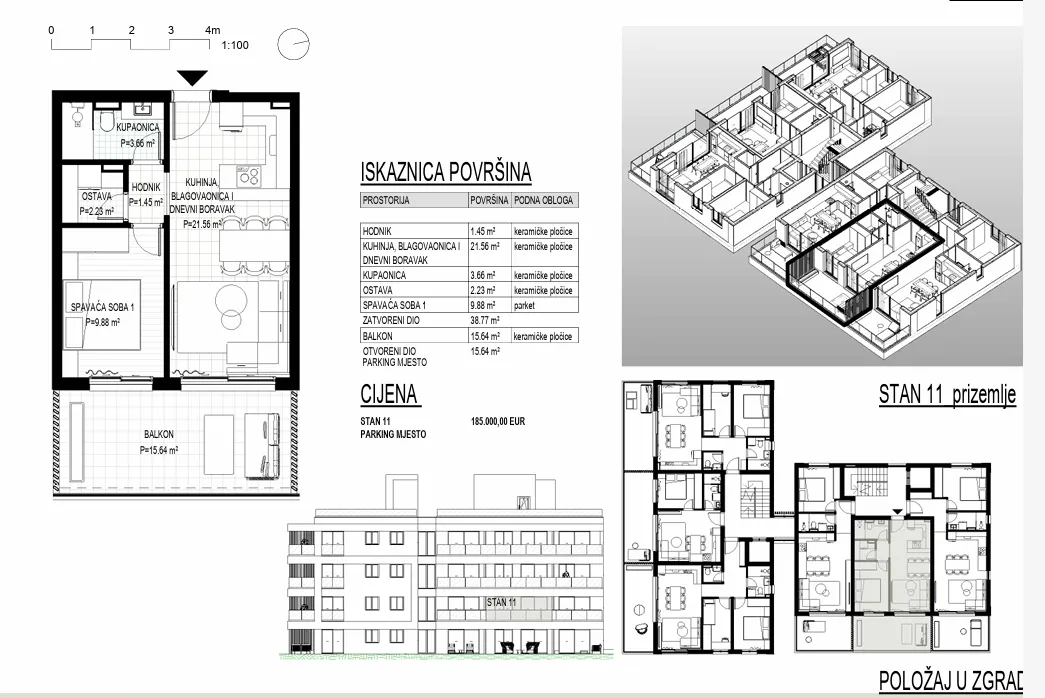 trogir, okrug gornji – apartman s11 na prvom katu neto korisne površine 46 m2 - slika 15