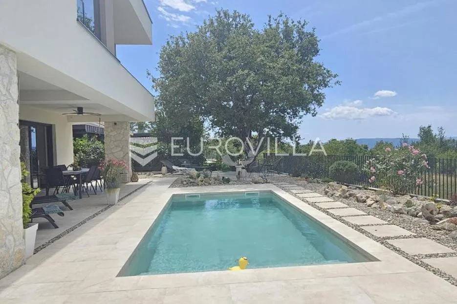 krk, linardići, luksuzna vila s bazenom i saunom, novogradnja, 200 m², okućnica 450 m² - slika 2