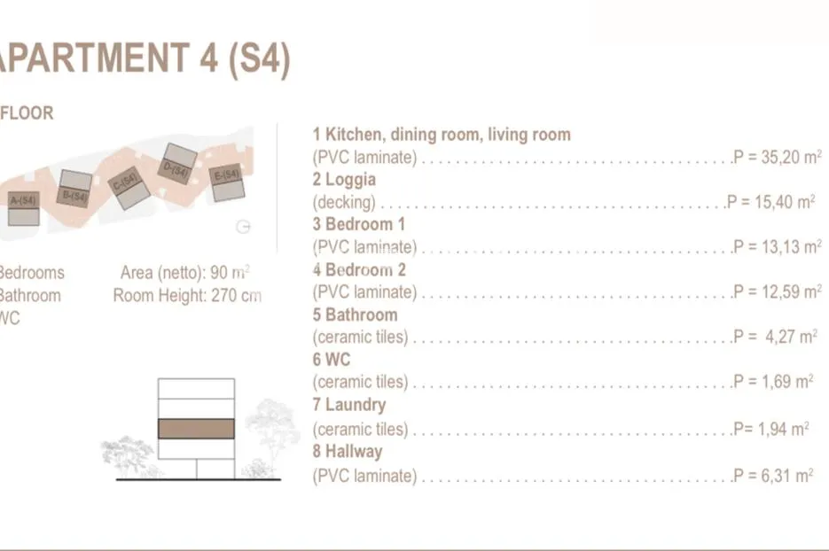 trogir, seget donji, dvosoban stan na drugom katu neto korisne površine 90 m², s4, c - slika 7