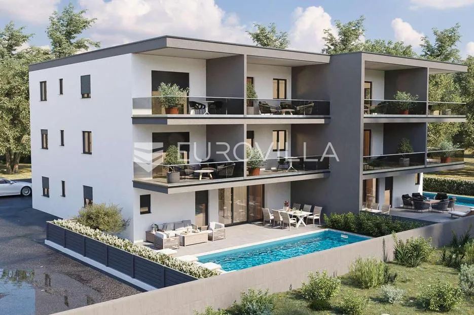 Istra, Novigrad, luksuzan stan s dvije spavaće sobe u blizini mora, S3