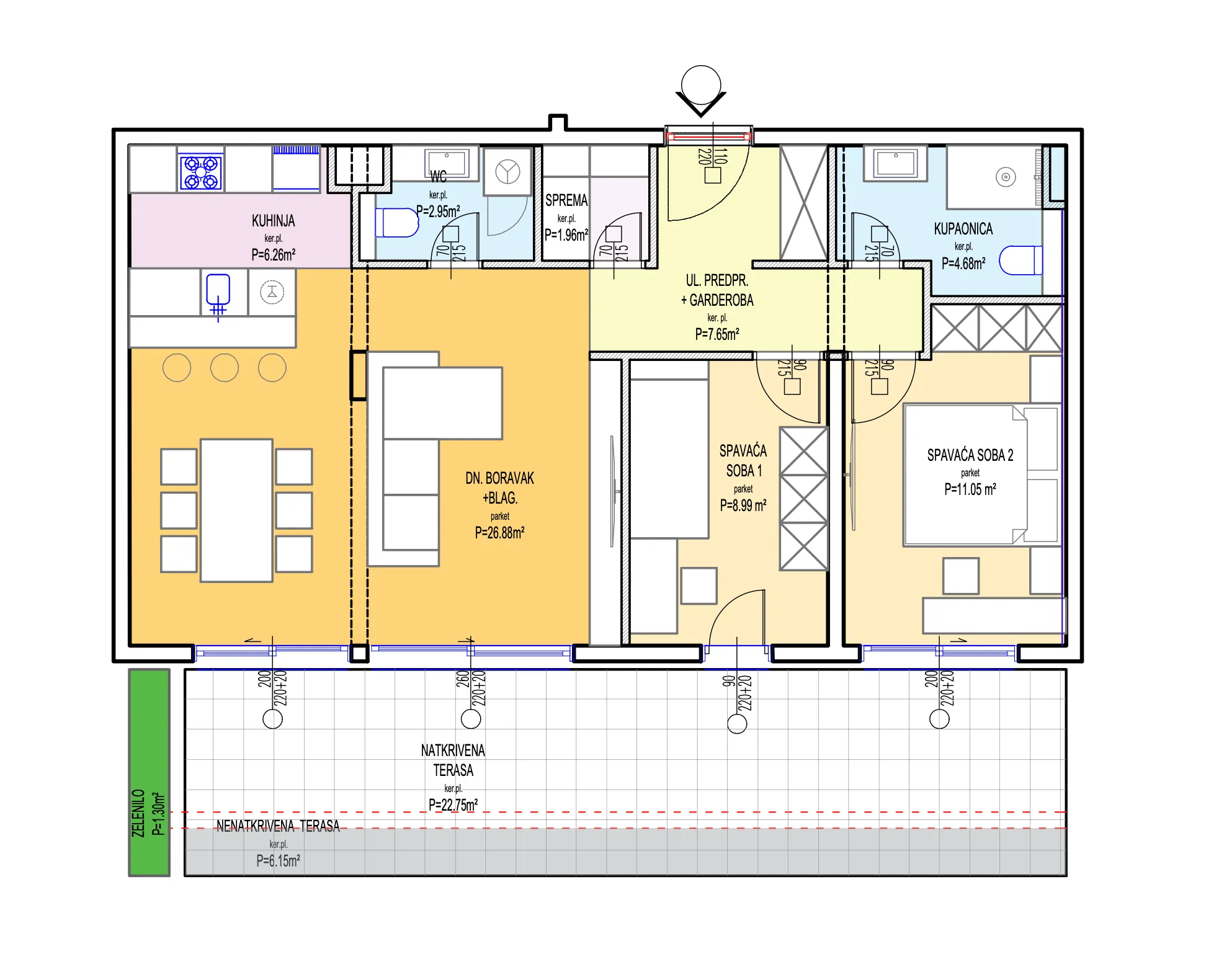 split, duilovo, ekskluzivan penthouse, 84 m² novogradnja - slika 3