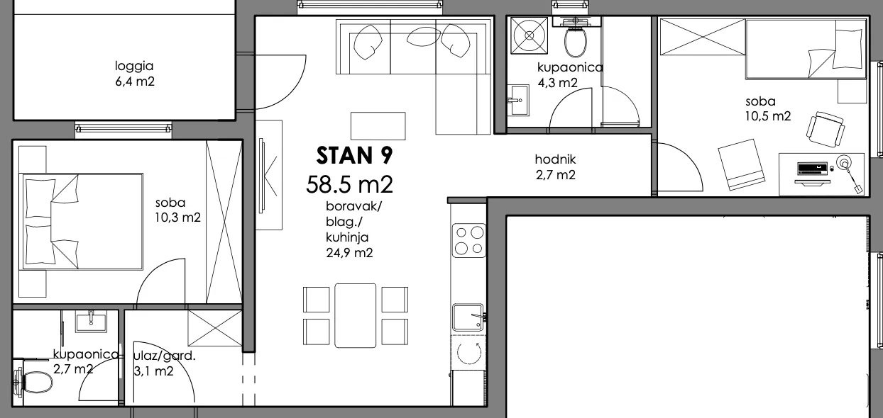 zagreb, trnava, trosoban stan u vrhunskoj novogradnji, 63 m² - slika 13