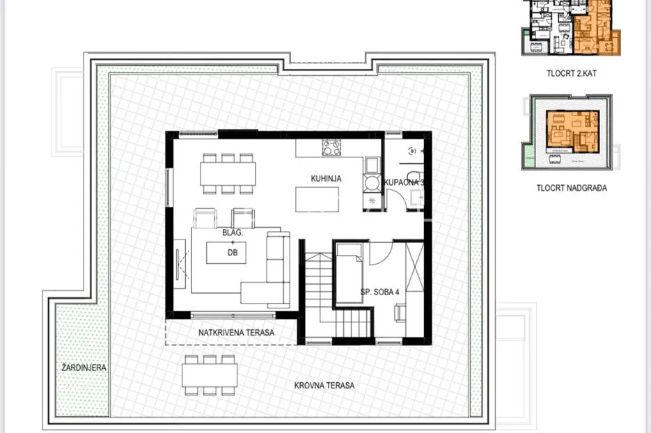 kaštel lukšić, četverosobni penthouse neto korisne površine od 112,08 m² s krovnom terasom - slika 22