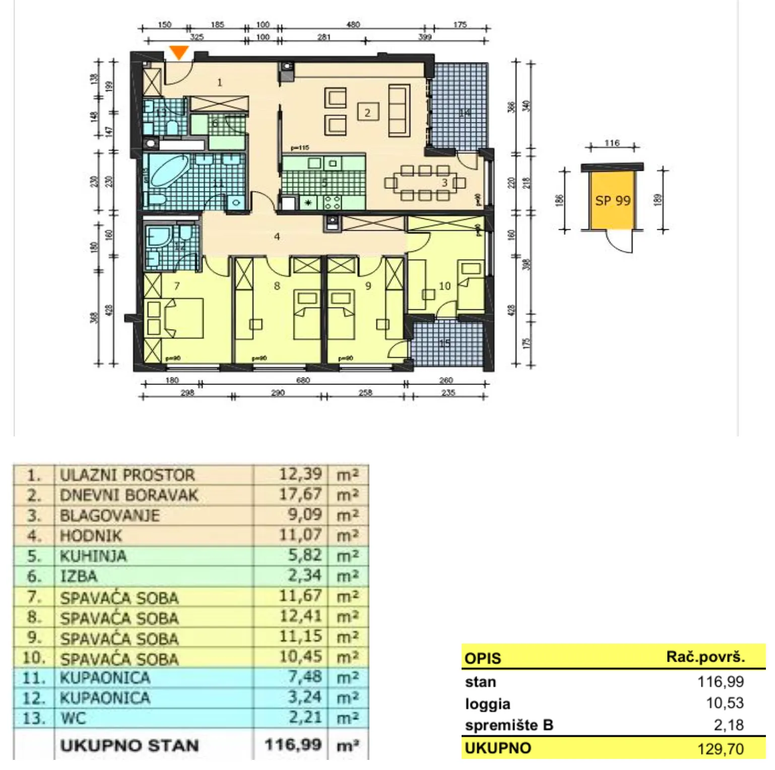 zagreb, donji grad, vrhunski peterosoban stan, površine 127 m² - slika 13