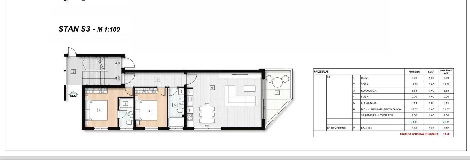 pag, mandre, novogradnja, dvosoban stan na prvom katu, 79,60 m² - slika 9