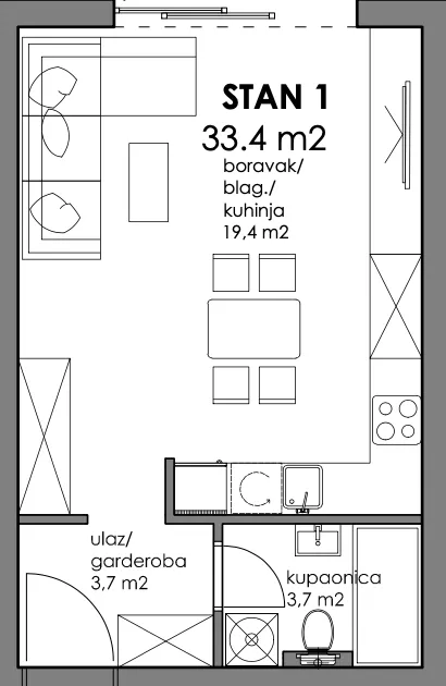 zagreb, trnava, atraktivan jednosoban stan u novogradnji nkp 33 m2 - slika 9