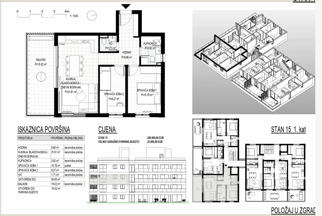 trogir, okrug gornji – apartman s15 na drugom katu neto korisne površine 62,40 m2 - slika 15