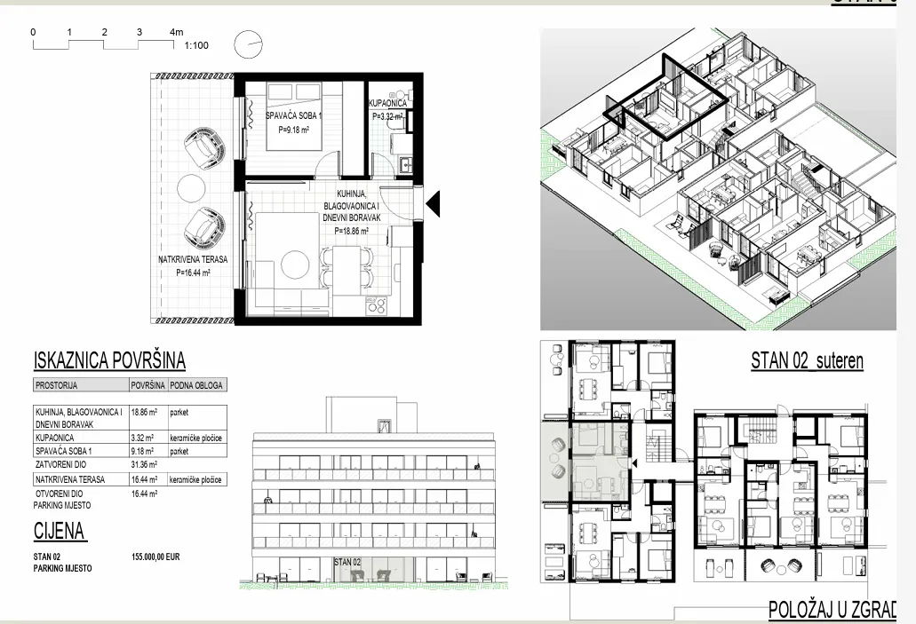 trogir, okrug gornji – apartman s2 u izgradnji neto korisne površine 39,60 m2 - slika 15