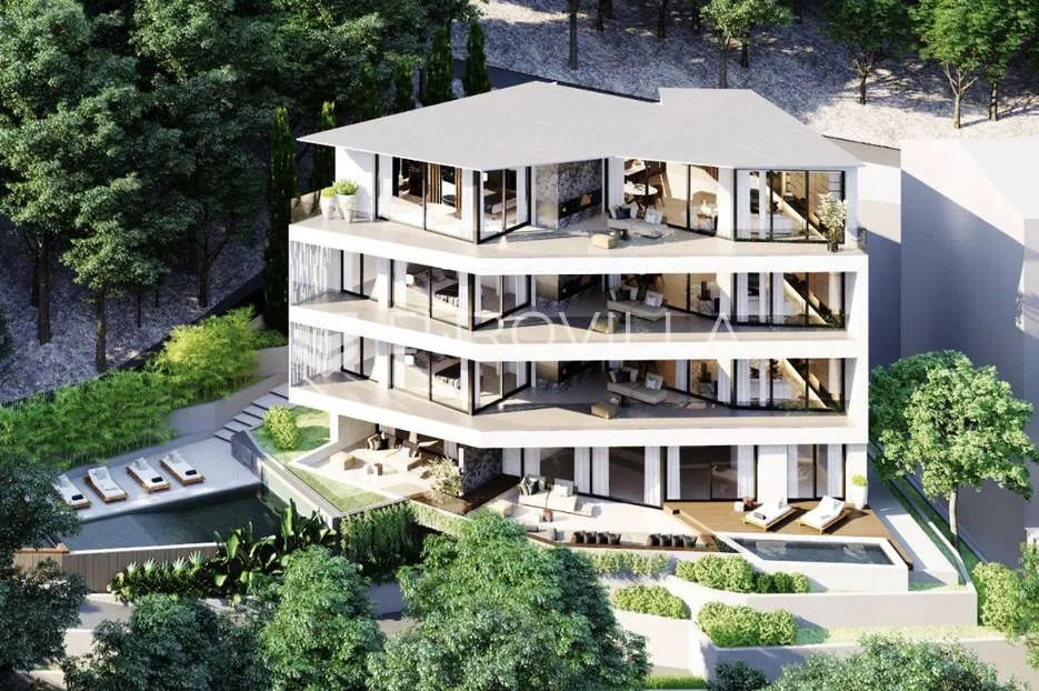 Opatija, prekrasan luksuzni četverosoban penthouse, NKP 177 m2, pogled na more