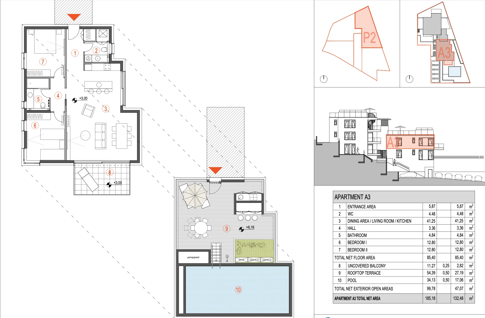 primošten, trosoban apartman 140,42 m² s pogledom na more - slika 6
