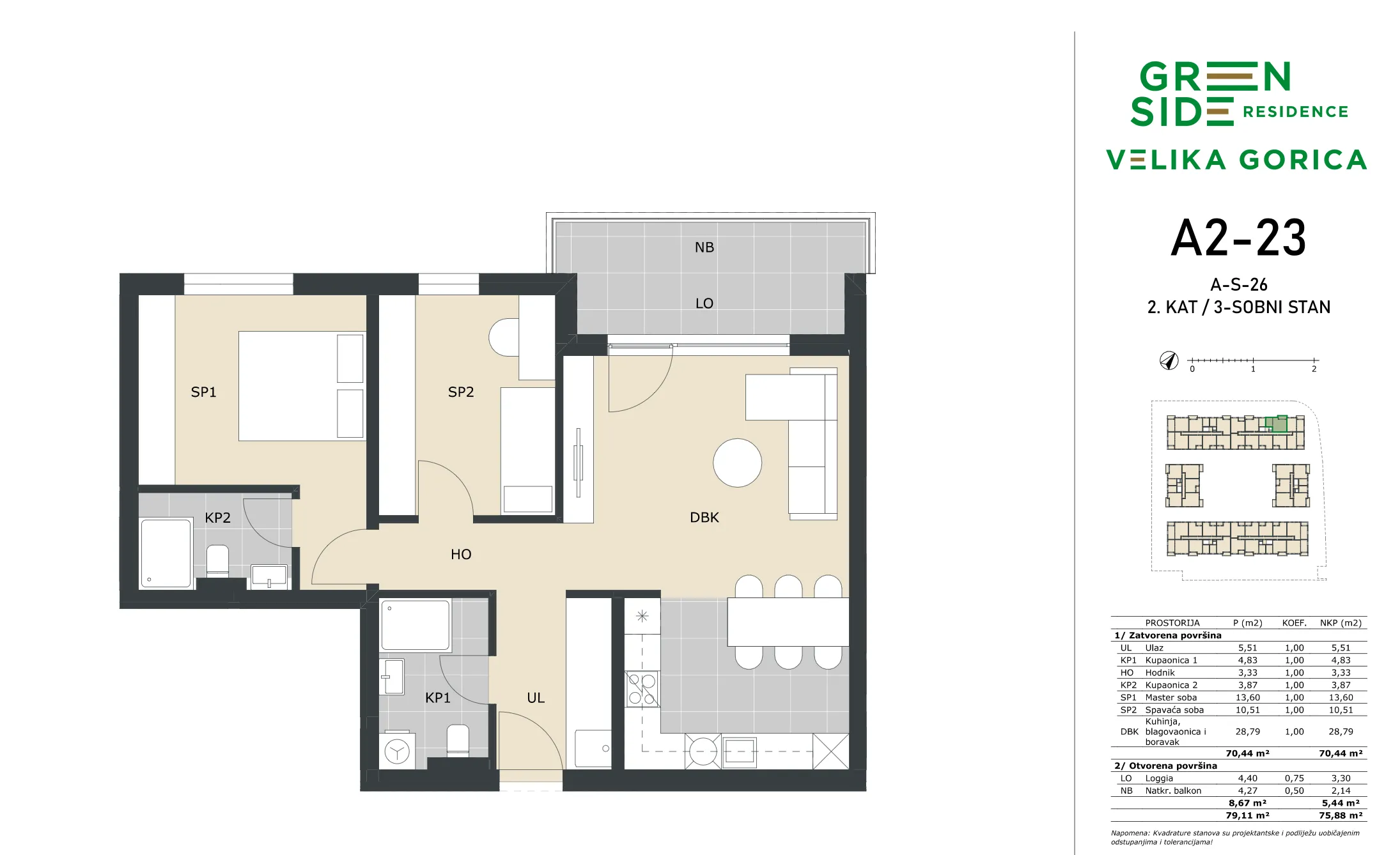 velika gorica, trosoban stan 75,90 m² novogradnja - slika 5