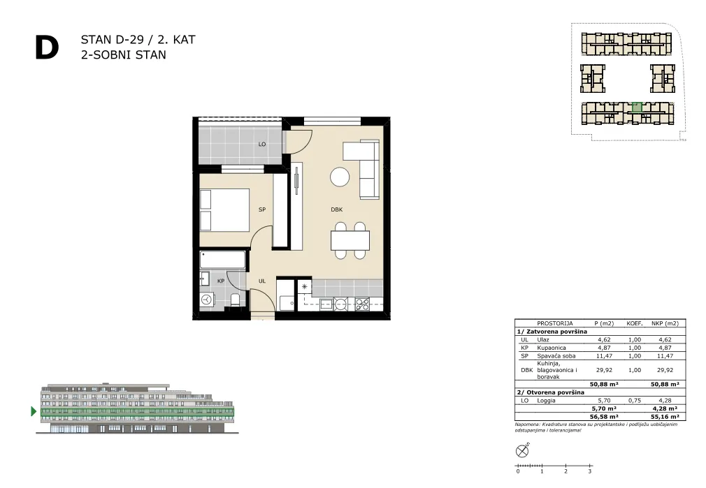 velika gorica, dvosoban stan neto površine 55,16 m² novogradnja - slika 5
