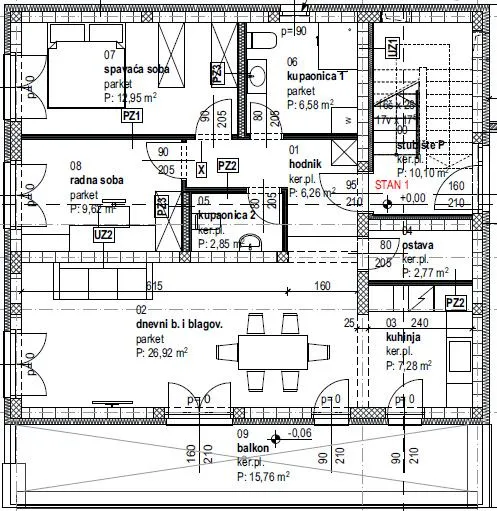 zagreb, ježdovec, moderan trosoban stan nkp 89,50 m2, novogradnja - slika 4